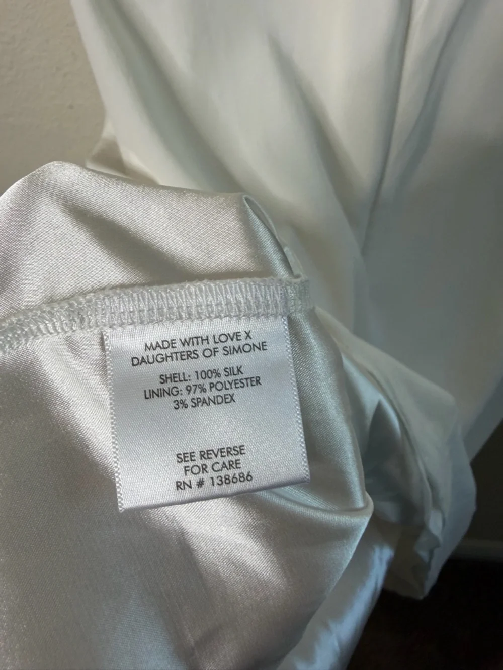 Daughters of Simone GaGa- 60s Mod Mini Wedding Dress Silk Womens Size L